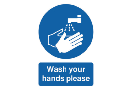 Safety Sign Wash Your Hands Please A5 Self-Adhesive MD05851S