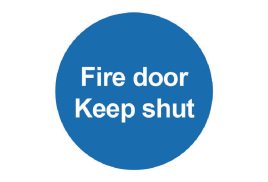 Safety Sign Fire Door Keep Shut 100x100mm PVC FR07002R