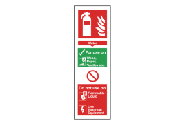 Safety Sign Fire Extinguisher Water 300x100mm Self Adhesive FR09425S