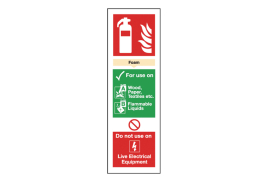 Safety Sign Fire Extinguisher Foam 300x100mm Self Adhesive FR08025S