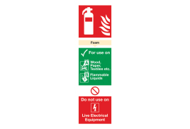 Safety Sign Fire Extinguisher Foam 300x100mm PVC FR08025R