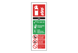 Safety Sign Carbon Dioxide Extinguisher 300x100mm S/Adhesive FR02125S