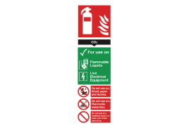 Safety Sign Carbon Dioxide Fire Extinguisher 300x100mm PVC FR02125R