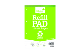 Silvine Everyday Recycled Ruled Refill Pad A4 (Pack of 6) RE4FM-T