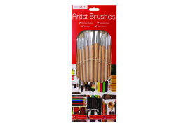 Work of Art Natural Bristle Artist Brushes Flat Tip (Pack of 12) TAL06717