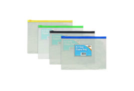 Sundry Clear Plastic A5 Coloured Zip Bags (Pack of 12) 300480