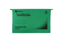 Rexel Crystalfile Flexi Standard Foolscap Green (Pack of 50) 3000040