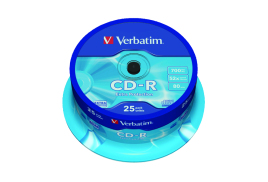 Verbatim CD-R Datalife Non-AZO 52x 700MB (Pack of 25) 43432