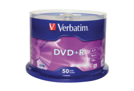 Verbatim DVD+R Non-Printable Spindle 16x 4.7GB (Pack of 50) 43550