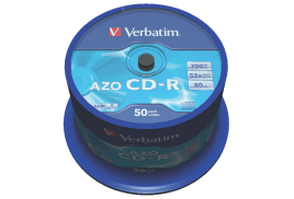 Verbatim CD-R AZO Crystal Spindle 700MB (Pack of 50) 43343