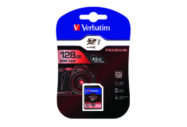 Verbatim Premium SDXC Memory Card Class 10 UHS-I U1 128GB 44025