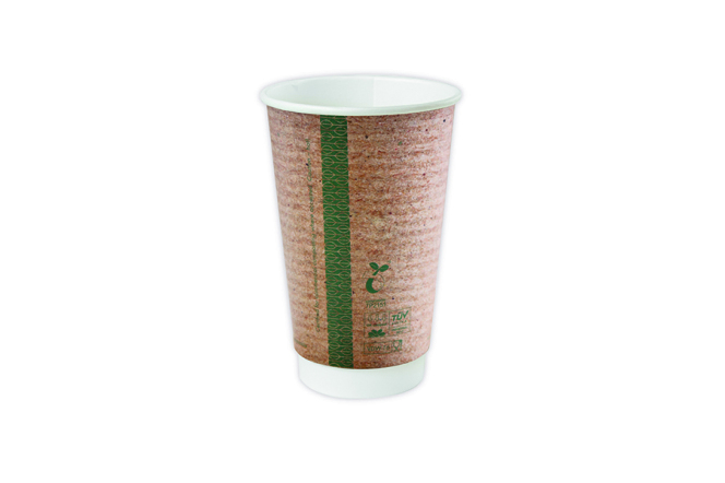 Vegware VDW-12 Double Wall 12Oz Kraft Hot Cup (Pack Of 500